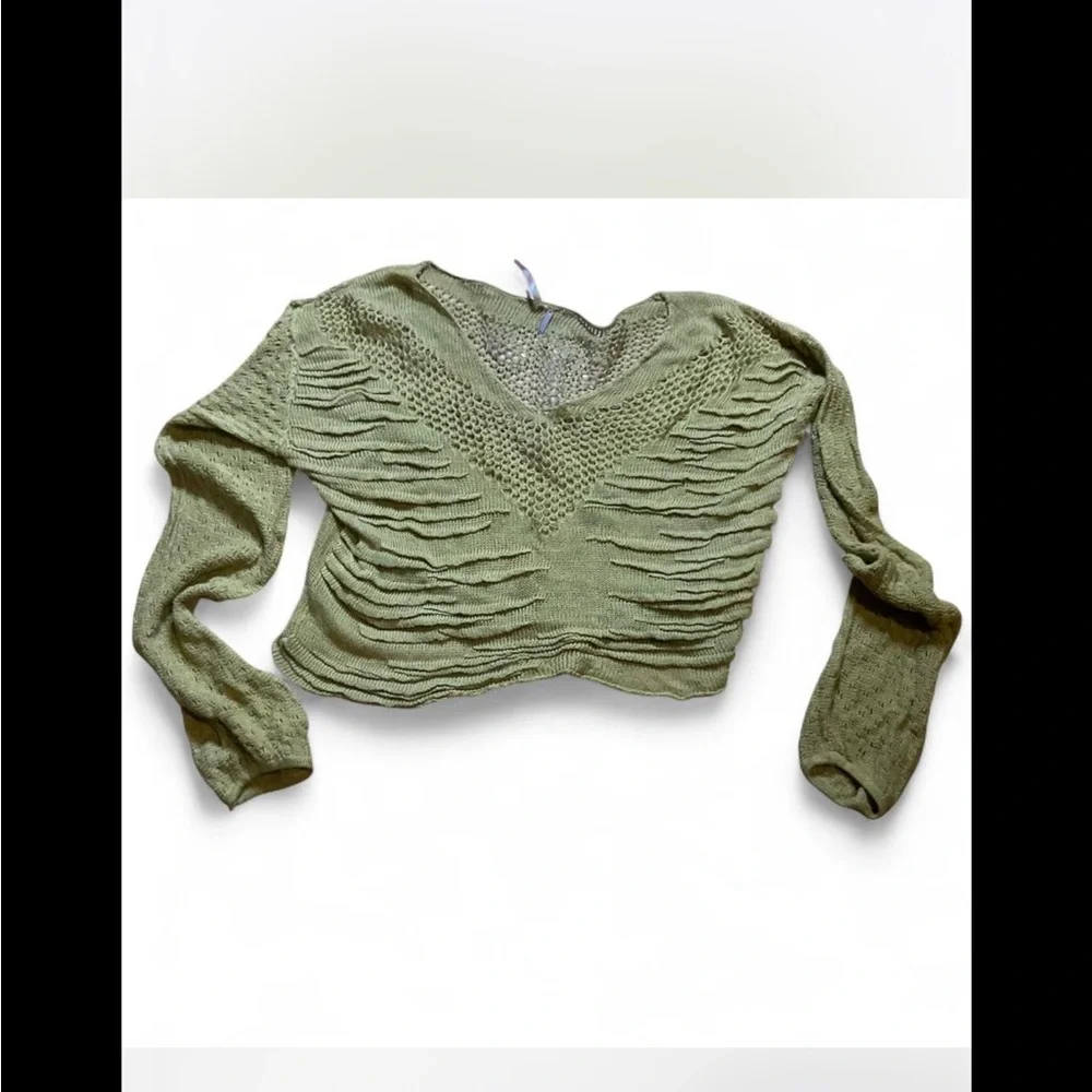 Free People crop crochet sweater